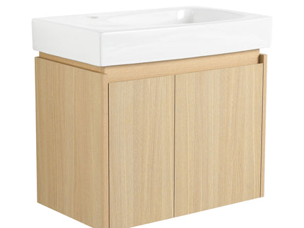 Modern Bathroom Vanity With Ceramic Basin, Wall Mounted Floating Sink Combo, Storage Cabinet