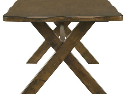 Carbon - Rectangular Dining Table With X Base Design - Brown