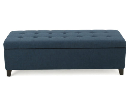 Upholstered Storage Ottoman Bench, Foot Rest For Bedroom