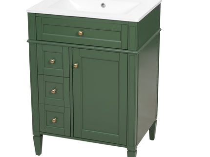 Bathroom Vanity With Top Sink, Storage Cabinet With 2 Drawers And Tip-Out Drawer