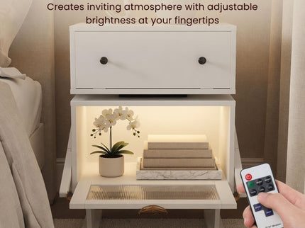 Robot LED Nightstand With 360° Rotating Drawer