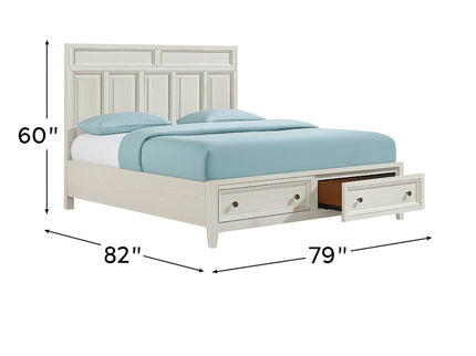 Storage Bed With Panel Headboard And Spacious Footboard Drawers