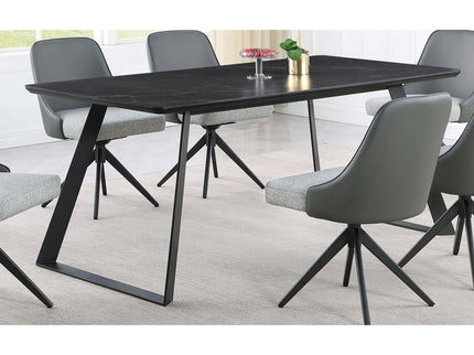 Smith - Rectangular Top Dining Table With 3 Drawers - Black