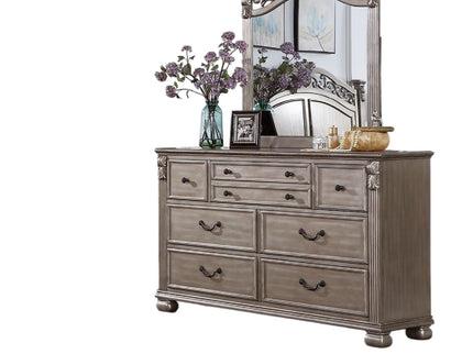 Dresser And Mirror - Antique Silver