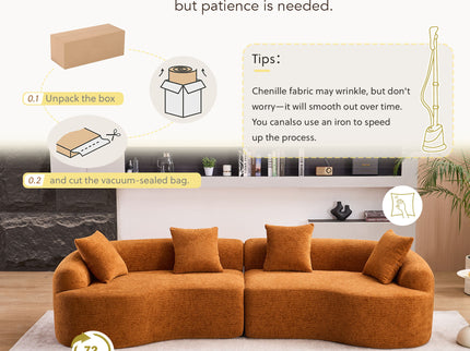 4 Seater Sofa With Fabric, 30D, 60 Hardness Full Sponge, 4 Pillow For Living Room, Home Furniture Sleeper Sectional Sofa For Apartment