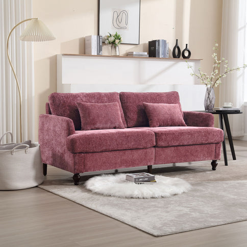 Mid Century Modern Fabric Loveseat Sofa, 2 Seat Upholstered Couch