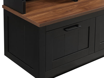 Hall Tree With Bench And Shoe Storage, 3 Large Drawers, Open Storage Shelves & Hooks