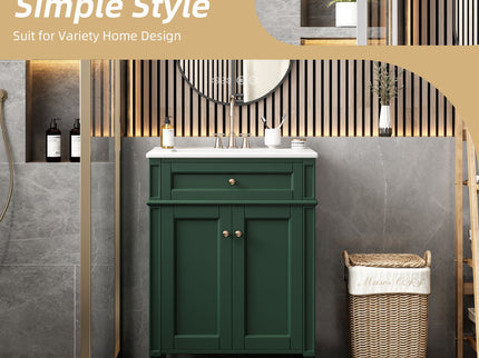 Bathroom Vanity With 2 Doors And Tip Out Drawer, Soft Closing Hinges