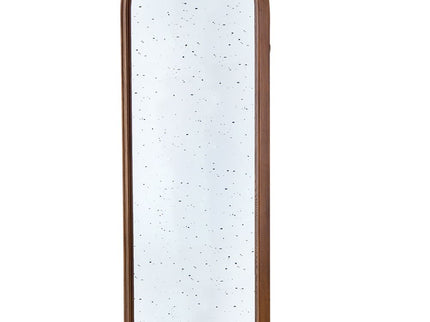 Hand Carved Rose Antique Mirror Frame, Large Arch Mirror Wall Decor For Living Room, Bathroom, Entryway - Brown