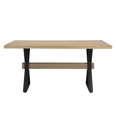 Elevated - Farmhouse Dining Table With X Shaped Legs - Light Ash