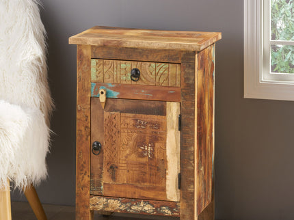 Carved Side Table - Natural