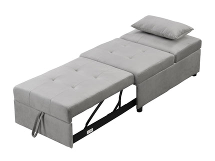 Folding Ottoman Sofa Bed - Gray Fabric