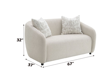 Etienne - Loveseat With 3 Pillows - Beige