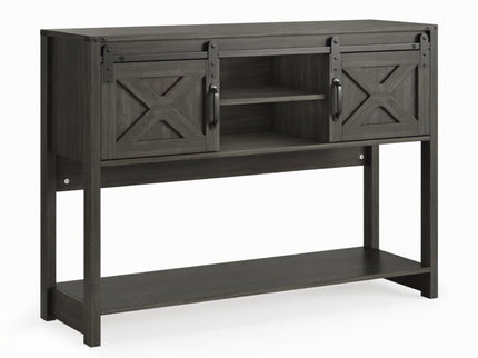 Farmhouse Entryway Table With Sliding Barn Door