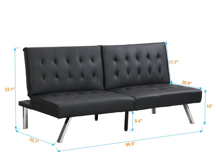 Comfortable Futon Sofa Bed - Black