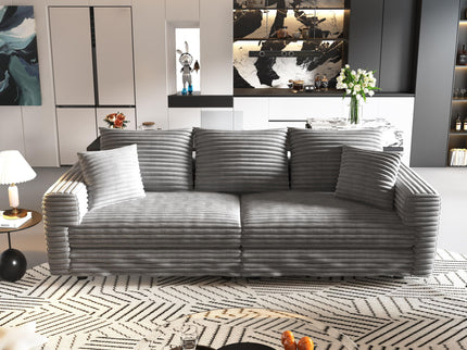 4 Seat Sofa, Modern Comfy Upholstered Sofa Cloud Couch, Deep Seat Couches With Soft Pillows