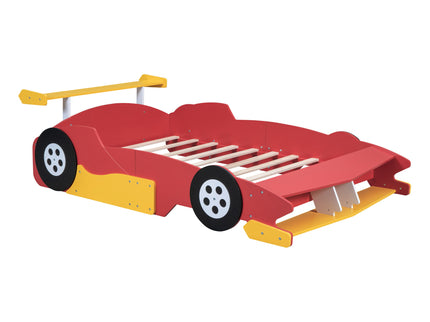 Race Car-Shaped Platform Bed With Wheels