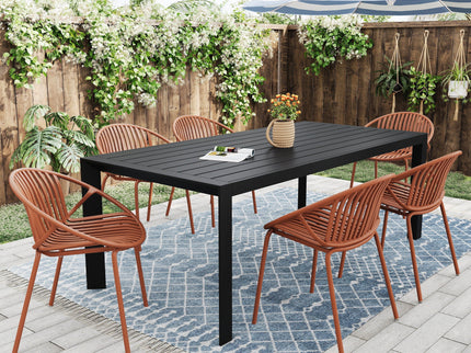 Stackable Outdoor Chairs With Breathable Plastic Backrest (Set of 2)