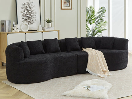 Curved Sectional Sofa With 6 Pillows