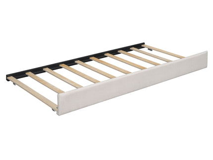 Upholstered Platform Bed With Reading Lights, Drawers, Trundle And Shelves