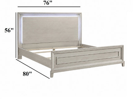 Elegant Style Bed With LED Lights On Headboard