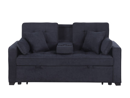 Cody II - 69.5"W Woven Fabric Convertible Sleeper Loveseat with Cup Holder