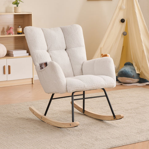 Rocking Gilder Chair For Living Room - Ivory