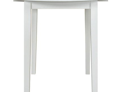 Cliff - 3 Piece Round Drop Leaf Dining Table Set With Ladderback Chairs - White