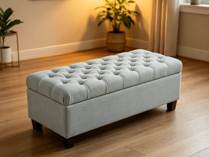 Storage Ottoman Bench With Safety Hinges