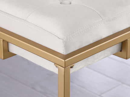 Square Counter Height Stools (Set of 2) - Beige / Gold