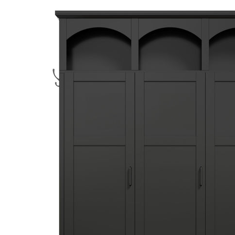 Classic Arched Design Hall Tree With 3 Hidden Storage