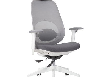 High Back Swivel Desk Chair With Height Adjustable Backrest, 3 Tilt Lock & Rotatable Headrest - Milk White