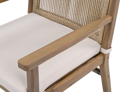 Outdoor Acacia Wood Patio Dining Armchair (Set of 2)