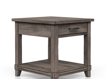 End Table With Storage Drawer Usn - Gray