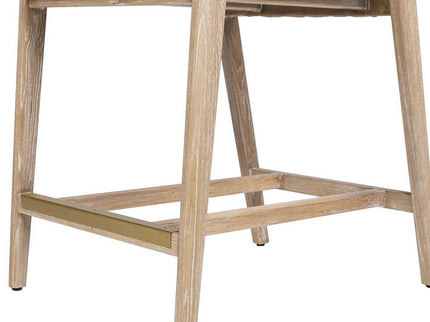 Arizona - Solid Ash Upholstered Counter Stool With Rope Detail - Creme De La Creme White