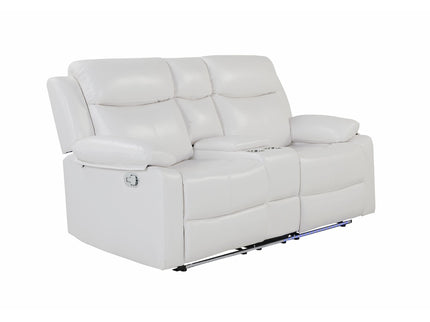 Blanche - Console Reclining Loveseat With LED Lights And Speakers