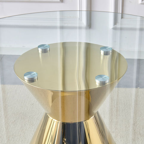 Round Dining Table - Gold