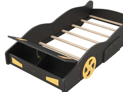 Race Car Shaped Platform Bed With Wheels And Storage