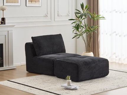 Single Chaise Longue With Movable Ottoman For Living Room
