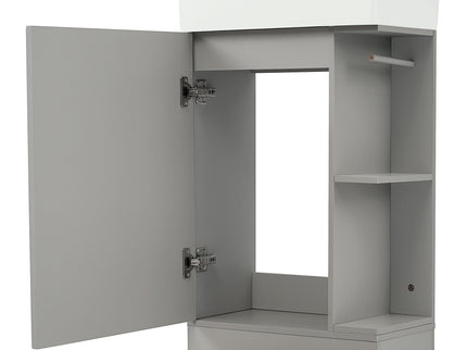 Modern Bathroom Vanity With Sink And 2 Tier Shelf