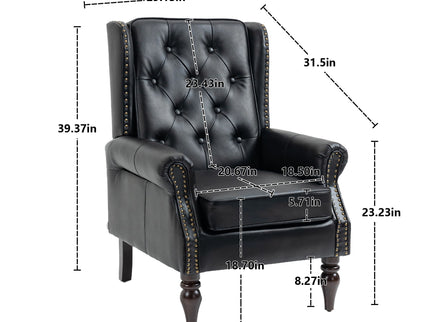 Modern Accent Armchair With Sturdy Wood Legs