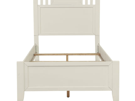 Simple Frame With Headboard And Vertical Carved Design