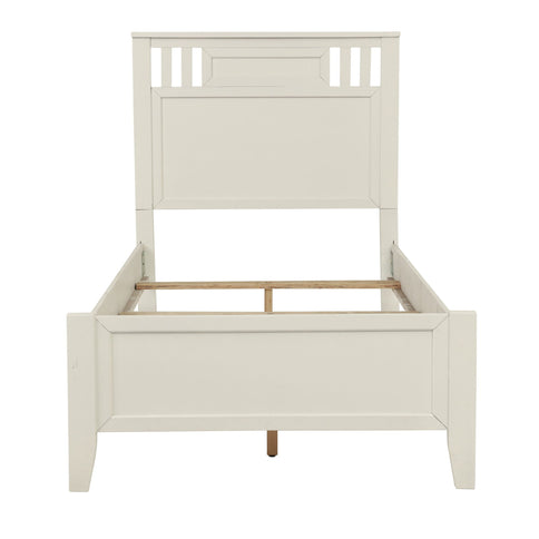 Simple Frame With Headboard And Vertical Carved Design