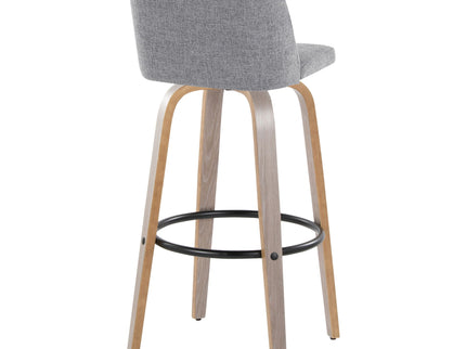 Toriano - Contemporary Fixed Height Barstool With Swivel With Round Footrest Comfort And Style (Set of 2)