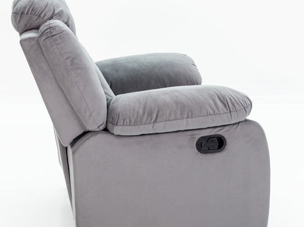 Modern Manual Recliner With Padded Seat And Pillow Arms