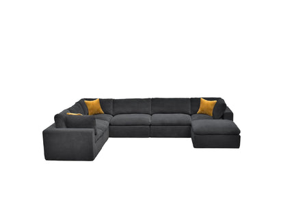 Custom Configuration Modular Sectional With Toss Pillows