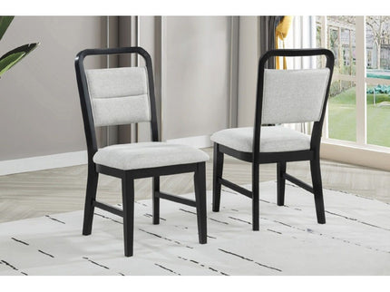 Dining Kitchen Side Chair With Curved Back Design (Set of 2) - Black / Gray