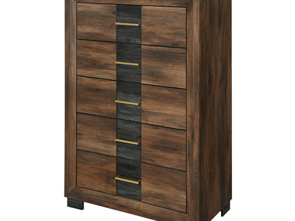 Chest With 5 Drawers - Brown Black