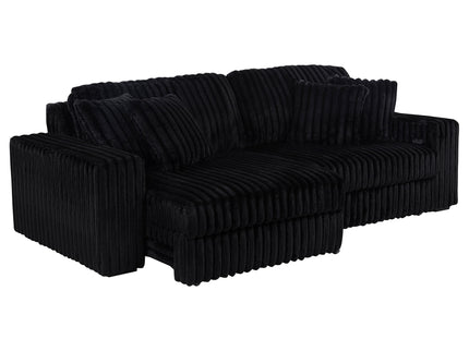 Clifford - Upholstered Dual Power Chaise Sofa - Black