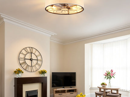 Lotus Bladeless Ceiling Fan With Remote Control For Living Room - Matte Black